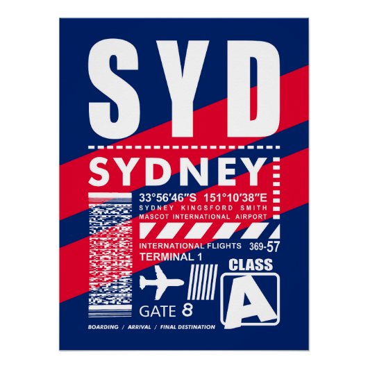 Poster SYD aéroport de Sydney (Devant)