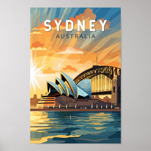 Poster Sydney Australia Travel Art Vintage (Devant)