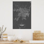 Poster Sydney, Australie (blanc sur noir) (Cuisine)