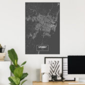 Poster Sydney, Australie (blanc sur noir) (Bureau à domicile)