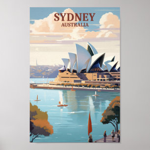 Poster Sydney Australie célèbre Vintage voyage Place