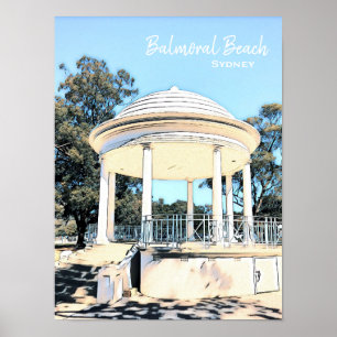 Poster Sydney Balmoral Beach blanc Rotunda