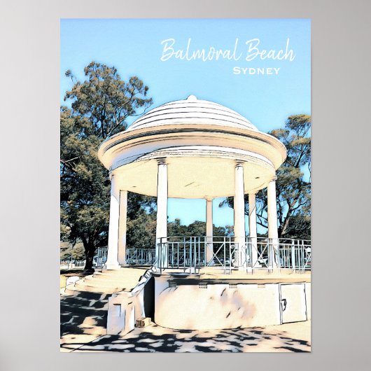 Poster Sydney Balmoral Beach blanc Rotunda (Devant)