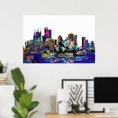 Poster Sydney en graffiti (Bureau à domicile)