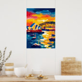 Poster Sydney Fauvist Cityscape – Opera House Harbour (Cuisine)
