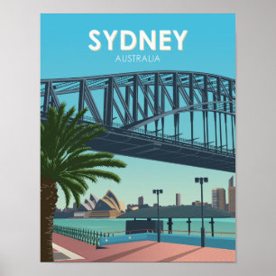 Poster Sydney Harbour Australie Vintage voyage