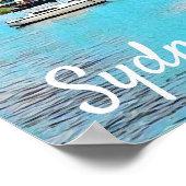 Poster Sydney Harbour Bridge bleu ciel avec yachts (Coin)