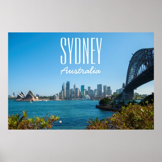 Poster Sydney Harbour Bridge & Opera House Skyline (Devant)