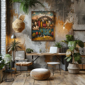 Poster Sydney: Harbour City - Whimsical Art