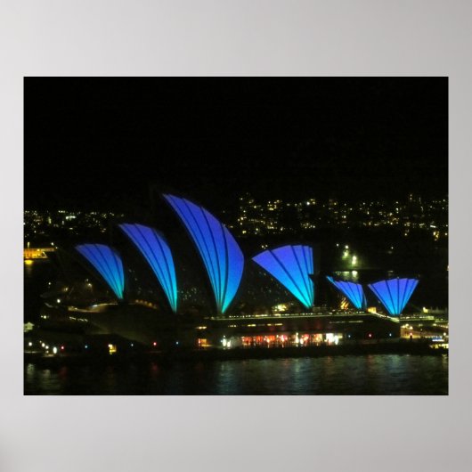 Poster sydney opéra bleu vif (Devant)