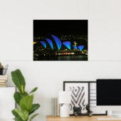 Poster sydney opéra bleu vif (Bureau à domicile)
