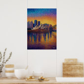 Poster Sydney Opera House Pointillism Skyline Art (Cuisine)