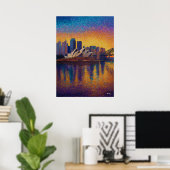 Poster Sydney Opera House Pointillism Skyline Art (Bureau à domicile)