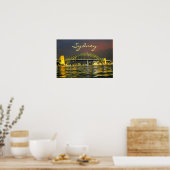 Poster Sydney par nuit Harbour Bridge Australie voyage (Cuisine)