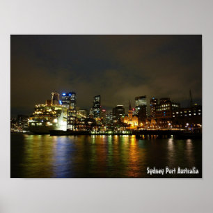 Poster Sydney Port Australie/Night Sky