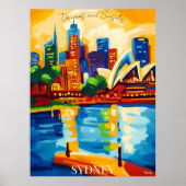 Poster Sydney Skyline avec Opéra Abstrait Fauviste (Devant)