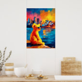 Poster Sydney Teddy Golden Harbor Skyline Print (Cuisine)