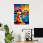 Poster Sydney Teddy Golden Harbor Skyline Print (Bureau à domicile)