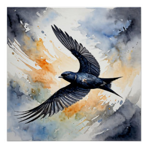 Poster Symbiotique Sky Dancer : Graceful Swift BIrd