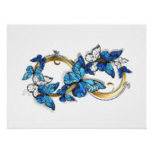 Poster Symbol Infinity of Blue Morpho Butterflies (Devant)