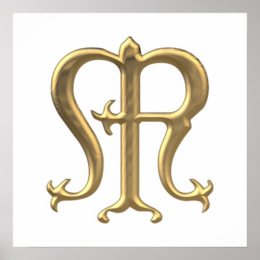 Poster Symbole "3-D" d'or de la Vierge Marie (Devant)