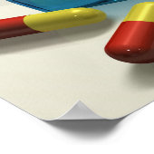 Poster Symbole 3D RX avec capsules (Coin)