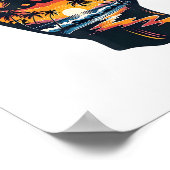 Poster SYMBOLE À LA MAIN Aloha Surf de surf Vacances d'ét (Coin)