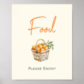 Poster Symbole alimentaire Baby shower de l'Orange Citrus (Devant)