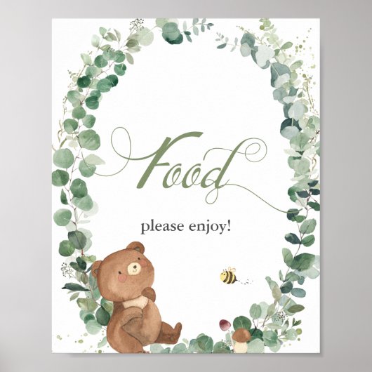 Poster Symbole alimentaire de Baby shower de verdure pour (Devant)