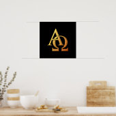Poster Symbole Alpha et Oméga en or "3D" (Cuisine)