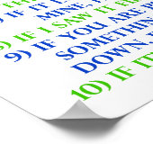 Poster Symbole amusant de l'affiche des Règles de Possess (Coin)