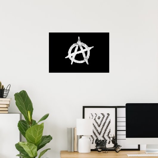 Poster symbole anarchique 'cercle a' (Bureau à domicile)