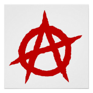 Poster Symbole anarchique musique punk rouge culture sign