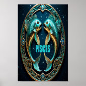 Poster Symbole astrologique Pisces (Devant)