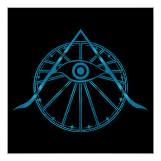 Poster Symbole "Awaken" OEil à vue unique et géométrie sa