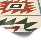 Poster Symbole aztèque Mélange de couleurs Motif stylisé (Coin)