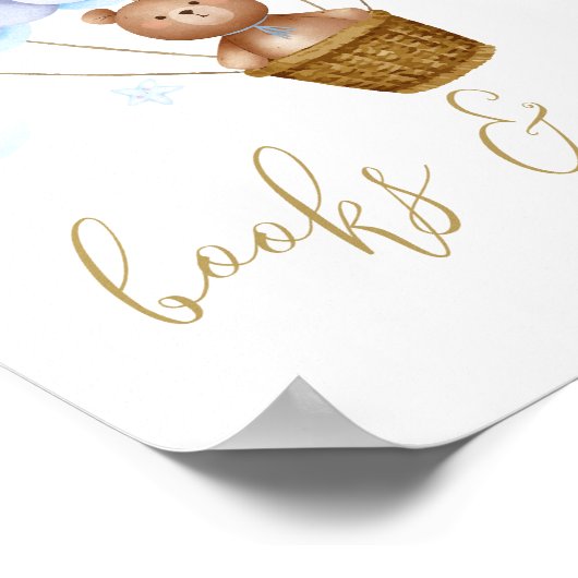 Poster Symbole Baby shower Bleu De L'Ours Teddy Livres Et (Coin)