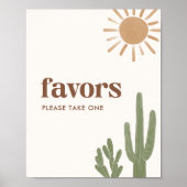 Poster Symbole Baby shower Boho Cactus Faveurs (Devant)