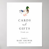 Poster Symbole Baby shower de canard Élégantes cartes et  (Devant)