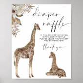Poster Symbole Baby shower de la Girafe Boho de la couche (Devant)