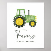 Poster Symbole Baby shower de tracteur Faveurs (Devant)