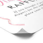 Poster SYMBOLE Baby shower Déchets Fille Ruban Rose (Coin)