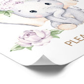 Poster Symbole Baby shower des Faveurs de l'éléphant bébé (Coin)