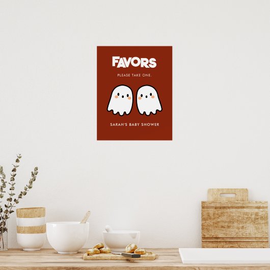 Poster Symbole Baby shower des jumeaux Ghosts (Cuisine)