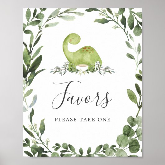 Poster Symbole Baby shower Dinosaur Faveurs (Devant)