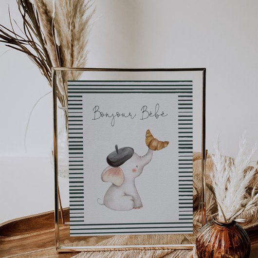 Poster SYMBOLE Baby shower Français Bonjour Bebe Paris