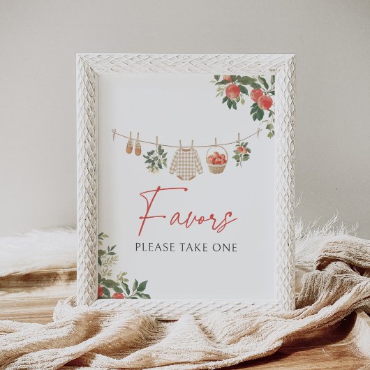 Poster SYMBOLE Baby shower Pomme Automne Faveurs