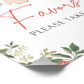 Poster SYMBOLE Baby shower Pomme Automne Faveurs (Coin)