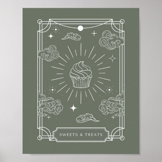 Poster Symbole Baby shower Tarot céleste Douceurs & Trait (Devant)