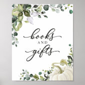 Poster Symbole Baby shower vert Livres et Cadeaux (Devant)